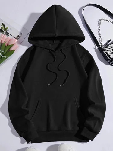 Premium Plain Pullover Hoodie - Jet Black